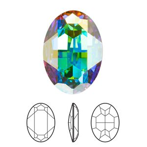 Fancy stone 24pk crystal AB foil back, Swarovski® 30x22mm oval 4127