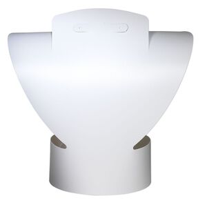 Display, foldable, necklace and earring, acrylic, smooth white, 8-3/4 x 8-1/2 x 3-1/2 inches assembled. Sold per pkg of 2.