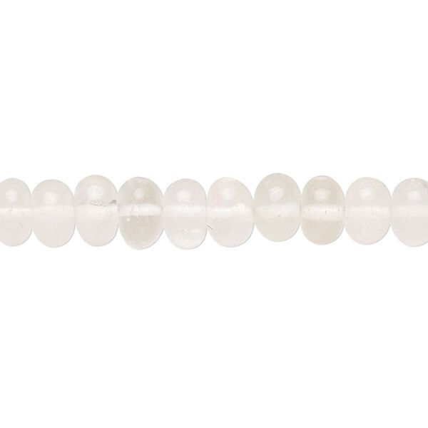 Ecru quartz 1pkg1, hand-cut rondelle bead natural 14 inch 6x4mm-7x5mm image number 0