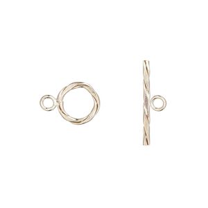 Clasp toggle 1pkg1 14Kt gold-filled, 9mm twisted round, 1-strand