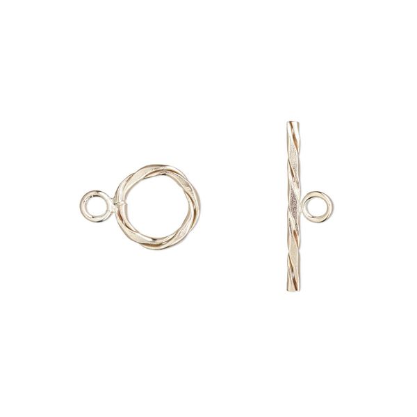 Clasp toggle 1pkg1 14Kt gold-filled, 9mm twisted round, 1-strand image number 0