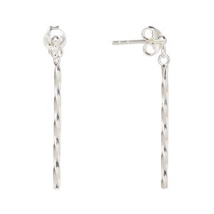 Earstud, Create Compliments®, sterling silver, 31mm twist. Sold per pair.