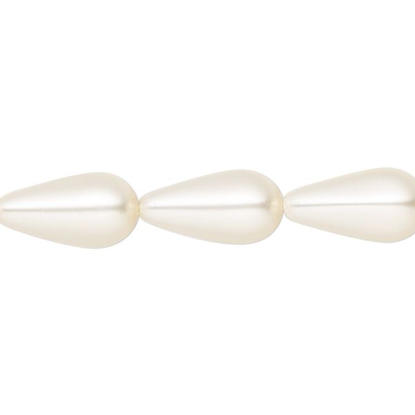 Pearl 10pk light creamrose, Preciosa Czech crystal 15x8mm pear image number 0
