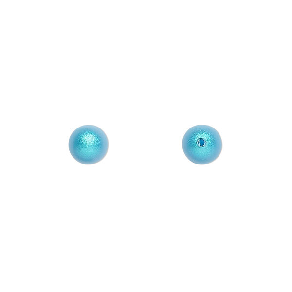 Pearl 4pk iridescent dark turquoise, Crystal Passions® 6mm round 5818 image number 0