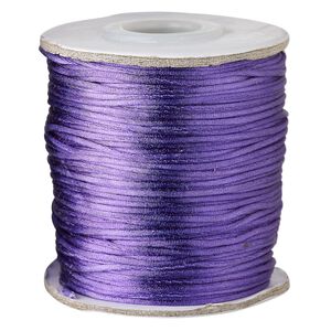 Cord, Satinique™, satin, purple, 1mm mini. Sold per 200-foot spool.