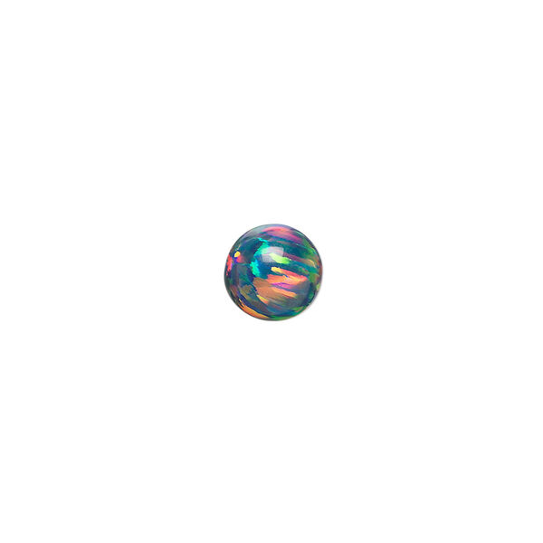 Bead, "opal" (silica and epoxy) (man-made), multicolored, 8mm round. Sold individually. image number 0