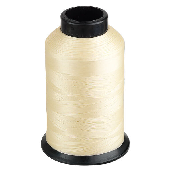 Thread, Nymo®, nylon, light tan, size D. Sold per 3-ounce spool. image number 0