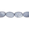 Mother-of-pearl shell 1pkg1, flat oval bead 15 inch blue steel 13x8mm-14x9mm image number 0