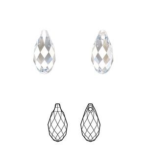 Briolette 24pk crystal blue shade, Crystal Passions® 13x6.5mm pendant drop 6010