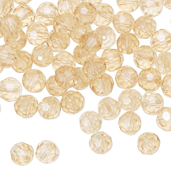 Bead 144pk translucent crystal golden shadow, Celestial Crystal® 6mm round image number 0