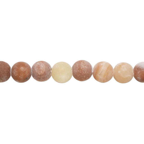 Bead, red Italian "onyx" (onyx marble) (coated), pkg/15 inches, 6-7mm round, D grade, matte. image number 0
