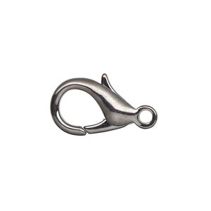 Clasp, lobster claw, gunmetal-plated brass, 19x12mm. Sold per pkg of 10.