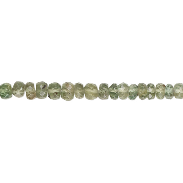 Bead, apatite (natural), 3x2mm-5x3mm hand-cut faceted rondelle with 0.4-1.4mm hole, C grade, Mohs hardness 5. Sold per 13-inch strand. image number 0