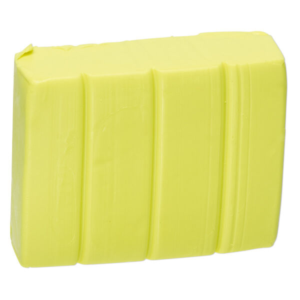 Polymer clay, Sculpey® PREMO, fluorescent yellow. Sold per 2-ounce bar. image number 0