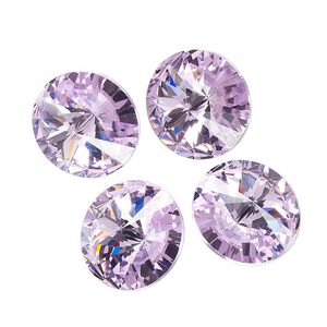 Chaton, lavender, foil back, 16mm faceted rivoli. Sold per pkg of 4.