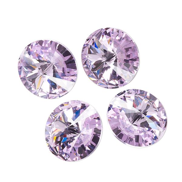 Chaton, lavender, foil back, 16mm faceted rivoli. Sold per pkg of 4. image number 0