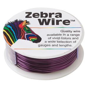 Wire, Zebra Wire™, color-coated copper, purple, round, 22 gauge. Sold per 1/4 pound spool, approximately 45 yards (41 meters).