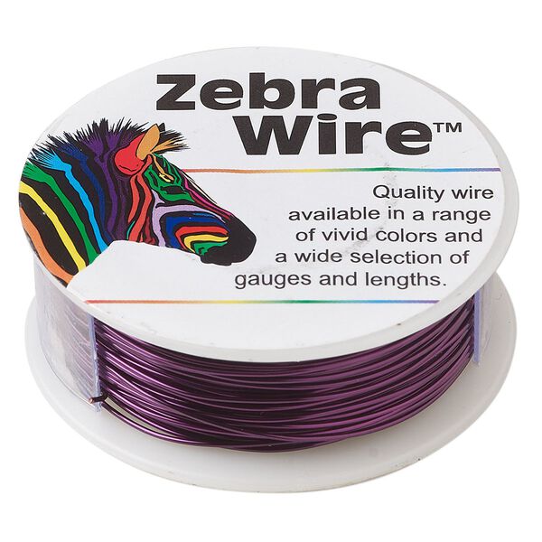 Wire, Zebra Wire™, color-coated copper, purple, round, 22 gauge. Sold per 1/4 pound spool, approximately 45 yards (41 meters). image number 0