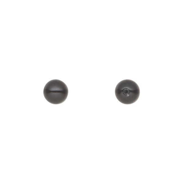 Pearl 10pk magic black, Preciosa Czech crystal 6mm half-drilled round image number 0