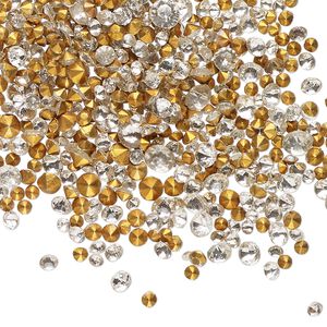 Chaton mix 5g pk crystal foil back, vintage Preciosa Czech crystal rhinestone round PP12-PP28