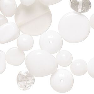 Pearl mix 1/4 lb pk glass pearl Preciosa Czech glass, 3-24x11mm mixed shapes and colors