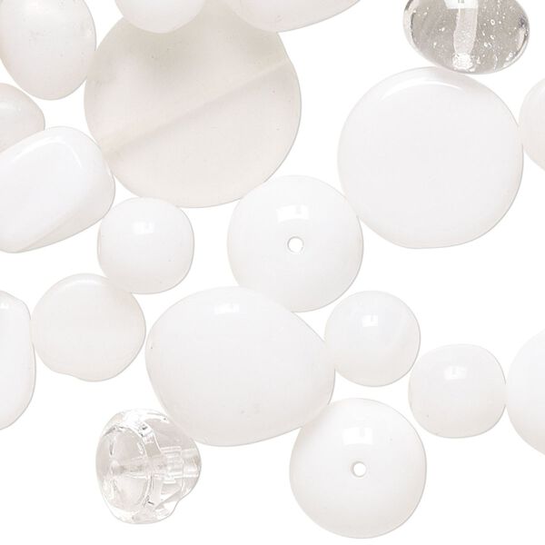 Pearl mix 1/4 lb pk glass pearl Preciosa Czech glass, 3-24x11mm mixed shapes and colors image number 0