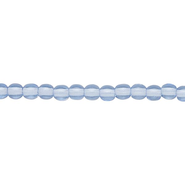 Bead, Czech glass druk, transparent sapphire blue, 4mm round. Sold per 15-1/2" to 16" strand. image number 0