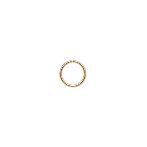 Jump ring, 14Kt gold-filled, 8mm round, 6.4mm inside diameter, 20 gauge. Sold per pkg of 10.