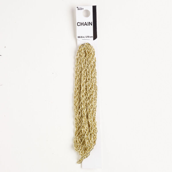Chain and finding assortment, gold-finished steel, 4.2mm triple rope, 66 inches with 3-inch extender. Sold per 8-piece set. image number 0