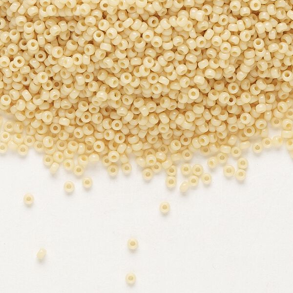 Seed bead, Miyuki, glass, pkg/35g, #15 rocaille, opaque pear, (RR-493). image number 0