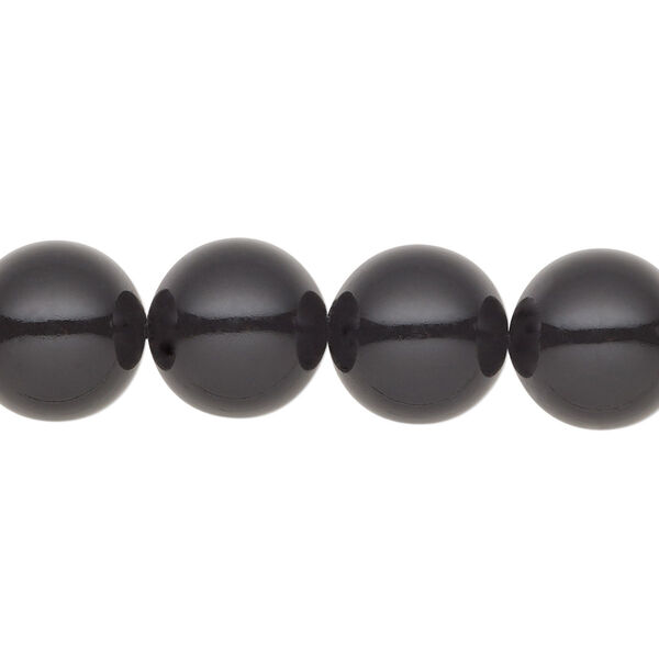Pearl 30pk magic black, Preciosa Czech crystal 12mm round image number 0