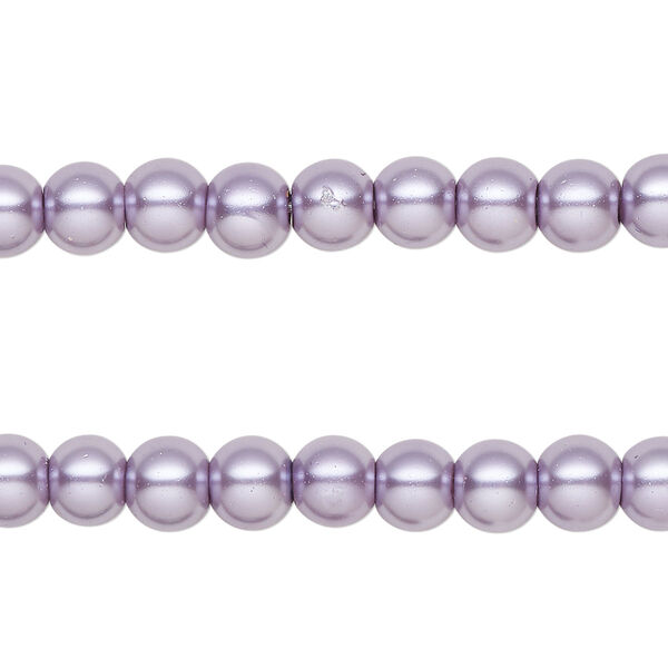 Bead, glass pearl, lilac, 5-6mm round. Sold per pkg of (2) 15-inch strands, approximately 140 beads. image number 0