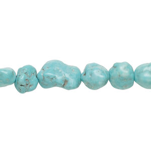 Turquoise / magnesite / resin 1pkg1, nugget bead 15 inch mini