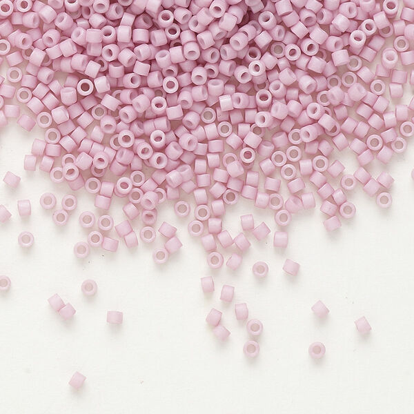 Seed bead, Delica®, glass, pkg/250g, #11 round, opaque matte glazed luster dusty orchid (DB-0355). image number 0