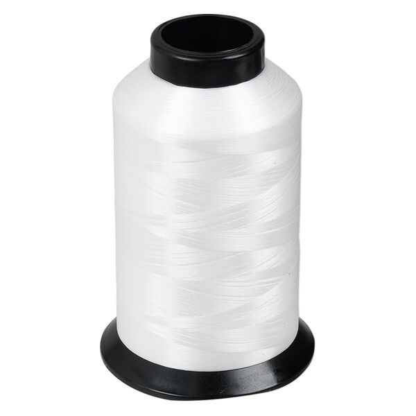 Thread, Nymo®, nylon, white, size OO. Sold per 3-ounce spool. image number 0