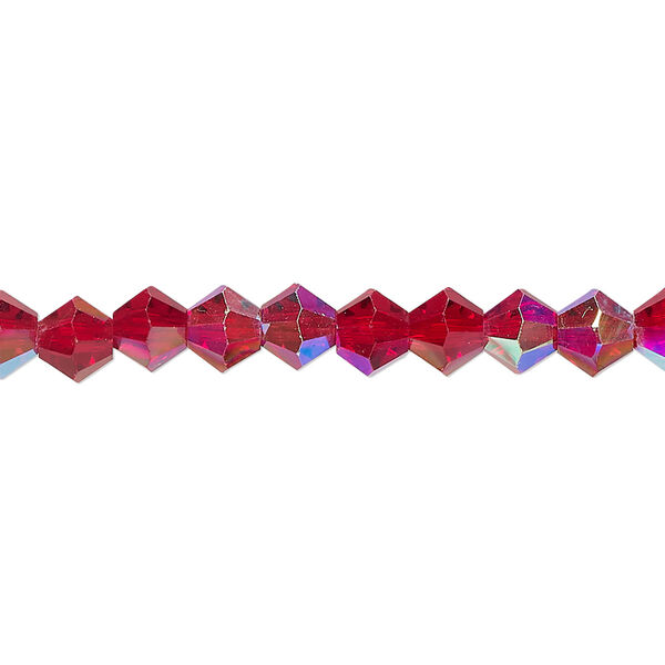 Bead 1pk 32 facets burgundy AB, Celestial Crystal® 6mm bicone 15.5-16 inch image number 0