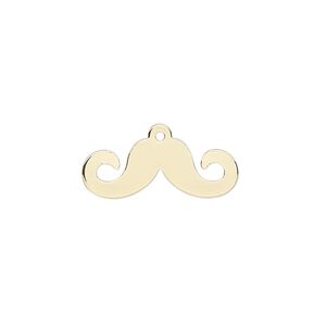 Charm, gold-finished steel, 21x9mm mustache. Sold per pkg of 10.