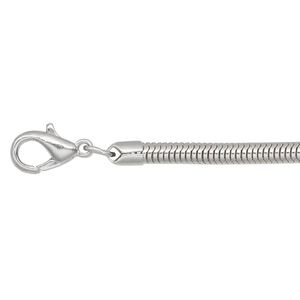 Chain, Almost Jewelry™, imitation rhodium-plated brass, 3.2mm snake, 18 inches with lobster claw clasp. Sold individually.