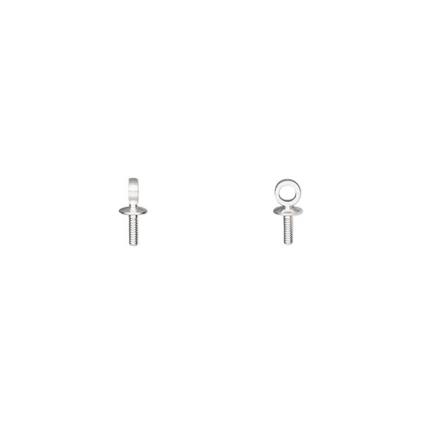Cup, silver-plated brass, 7x3mm with peg. Sold per pkg of 100. image number 0
