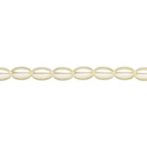 Pearl 1pk ivory, Celestial Crystal® 6x4mm rice 15.5-16 inch