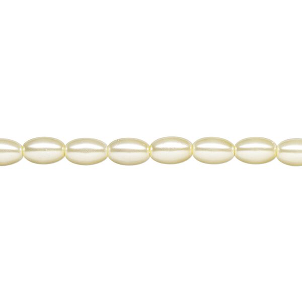 Pearl 1pk ivory, Celestial Crystal® 6x4mm rice 15.5-16 inch image number 0