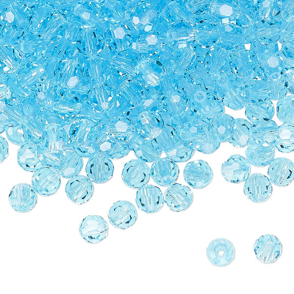 Bead 24pk aqua bohemica, Preciosa Czech crystal 4mm round image number 0