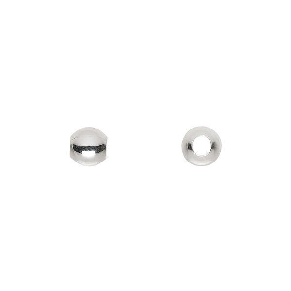 Bead, silver-plated brass, 6mm round. Sold per pkg of 100. image number 0