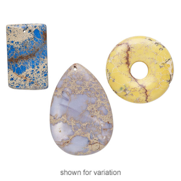 Magnesite 1pkg3, top-drilled mixed shape focal mix 30x15mm-56x38mm image number 1