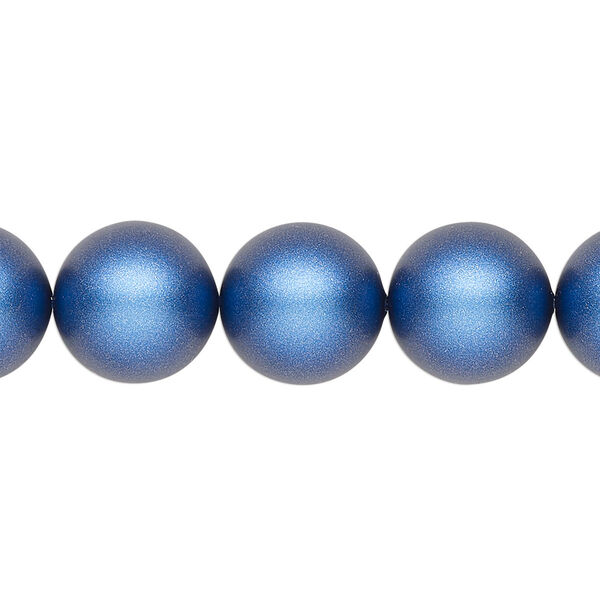 Pearl 10pk iridescent dark blue, Crystal Passions® 12mm round 5810 image number 0