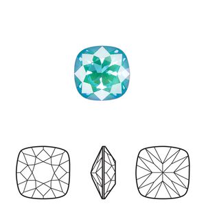 Fancy stone 6pk crystal laguna DeLite, Crystal Passions® 12mm cushion 4470