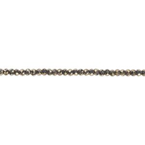 Pyrite 1pkg1, faceted rondelle bead natural 15.5-16 inch 2x1.5mm