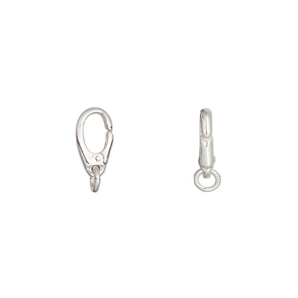 Clasp self-closing clip 1pkg1 sterling silver 10x5mm triggerless / 4mm 20 gauge jump ring image number 0