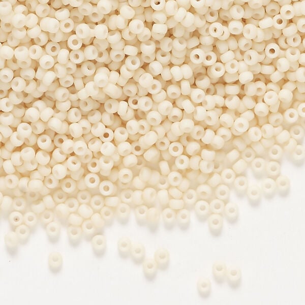 Seed bead, Miyuki, glass, 1pkg250g, #11 rocaille, opaque matte glazed luster antique beige (RR-2022) image number 0