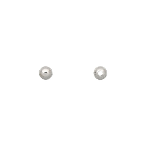 Bead, imitation nickel-plated brass, 4mm round. Sold per pkg of 100. image number 0